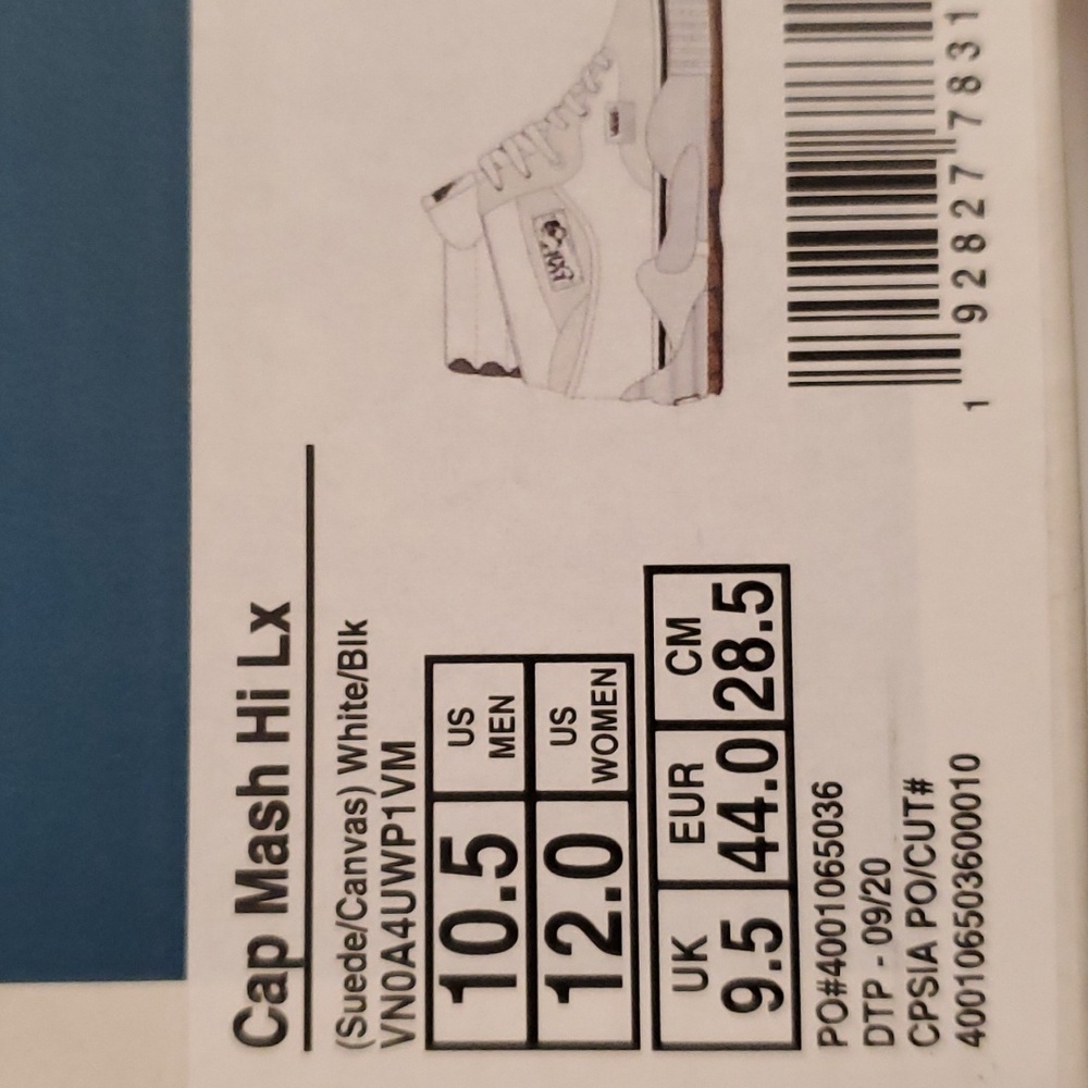 Vans Cap Mash High LX 'White' VN0A4UWP1VM / Men's Sz 10.5 - Picture 8 of 8